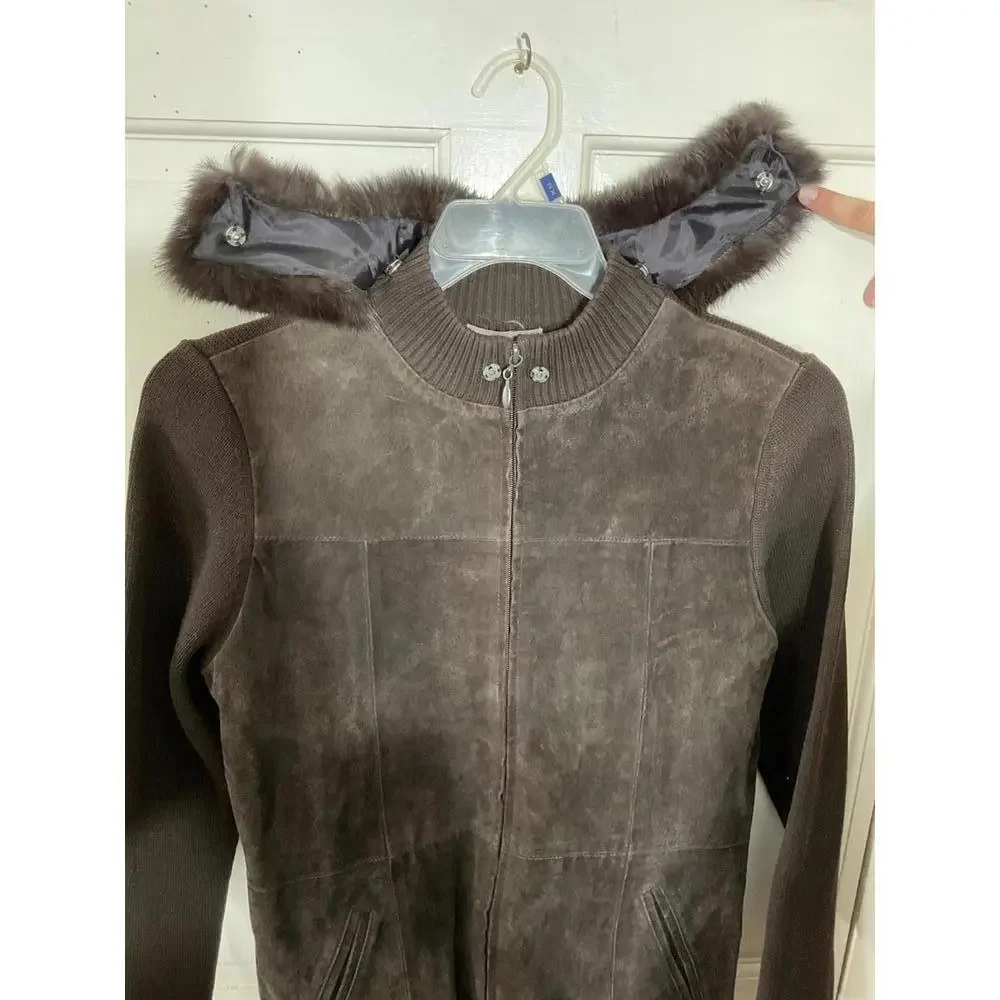 Escapade suede Medium Brown knee length jacket - Picture 4 of 10